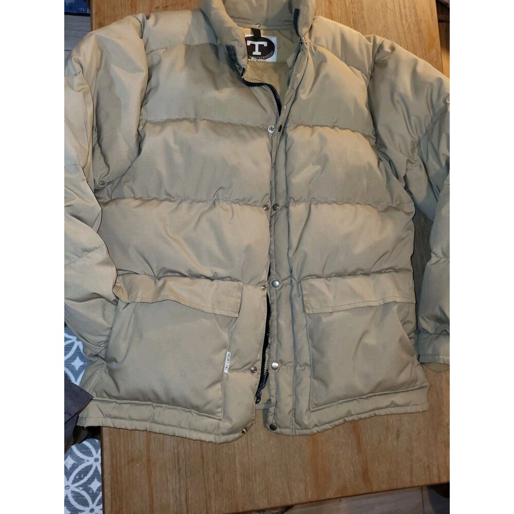 Vintage 70s Trailwise Berkeley Goose Down Puffer Jacket Tan - Picture 2 of 13